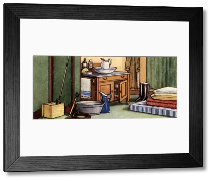 Framed Print : Air Raid Precautions, cigarette card, British, 1938 Framed Print : Air Raid Precautions, cigarette card, British, 1938