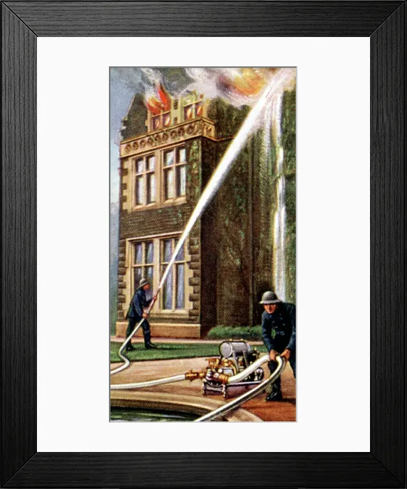 Framed Print : Air Raid Precautions, cigarette card, British, 1938 Framed Print : Air Raid Precautions, cigarette card, British, 1938