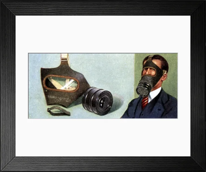 Framed Print : Air Raid Precautions, cigarette card, British, 1938 Framed Print : Air Raid Precautions, cigarette card, British, 1938