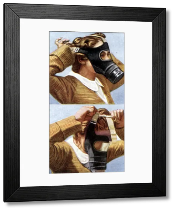 Framed Print : Air Raid Precautions, cigarette card, British, 1938 Framed Print : Air Raid Precautions, cigarette card, British, 1938