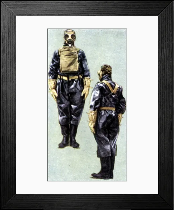 Framed Print : Air Raid Precautions, cigarette card, British, 1938 Framed Print : Air Raid Precautions, cigarette card, British, 1938
