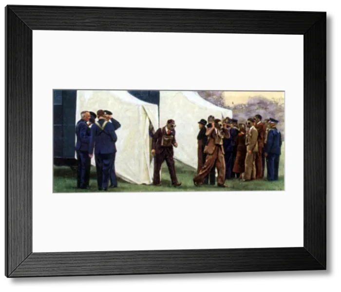 Framed Print : Air Raid Precautions, cigarette card, British, 1938 Framed Print : Air Raid Precautions, cigarette card, British, 1938