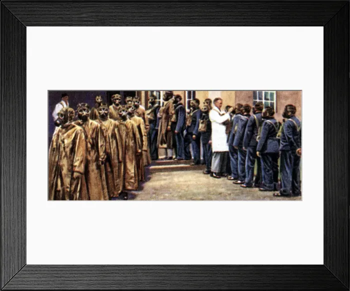 Framed Print : Air Raid Precautions, cigarette card, British, 1938 Framed Print : Air Raid Precautions, cigarette card, British, 1938