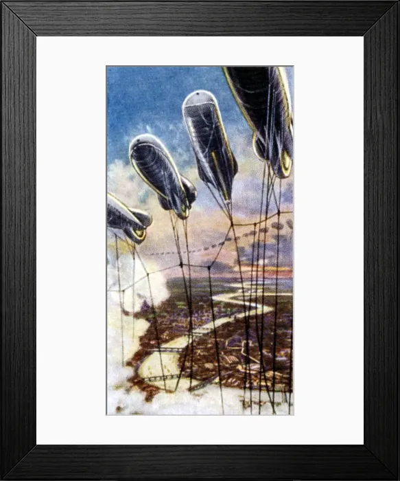 Framed Print : Air Raid Precautions, cigarette card, British, 1938 Framed Print : Air Raid Precautions, cigarette card, British, 1938