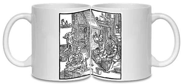 Coiners at work, 1577. Artist: Ralph Holinshead