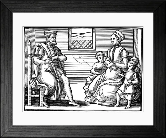 Framed Print : A Puritan Family, 1563 Framed Print : A Puritan Family, 1563