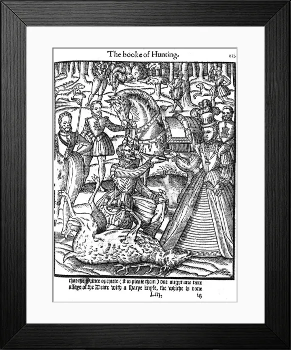 Framed Print : Elizabeth I performing the ceremony of assaying the stag, 1576 Framed Print : Elizabeth I performing the ceremony of assaying the stag, 1576