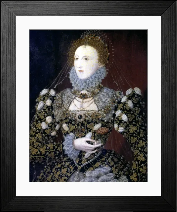 Framed Print : Elizabeth I, Queen of England and Ireland, 1575. Artist: Nicholas Hilliard Framed Print : Elizabeth I, Queen of England and Ireland, 1575. Artist: Nicholas Hilliard