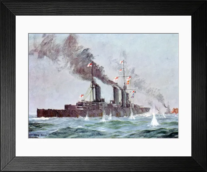 Framed Print : Battlecruiser HMS Lion coming into action, Battle of Jutland 31 May - 1 June 1916 Framed Print : Battlecruiser HMS Lion coming into action, Battle of Jutland 31 May - 1 June 1916