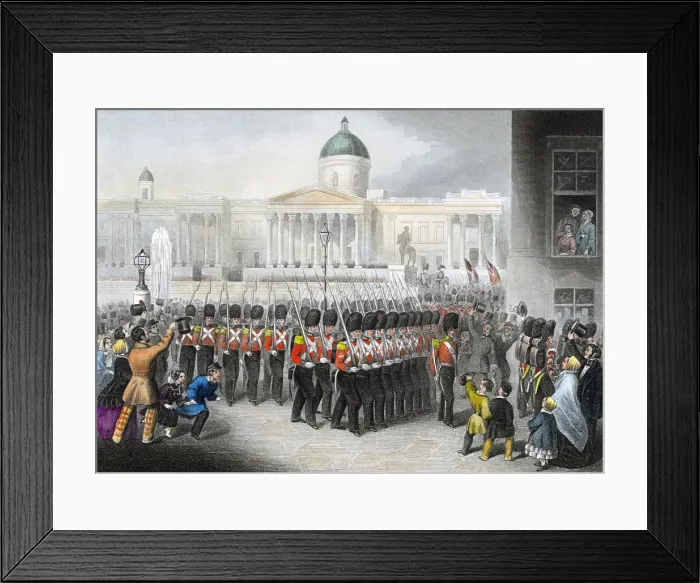 Framed Print : British soldiers leaving for the Crimean War (Russo-Turkish War) 1853-1856, (c1860) Framed Print : British soldiers leaving for the Crimean War (Russo-Turkish War) 1853-1856, (c1860)