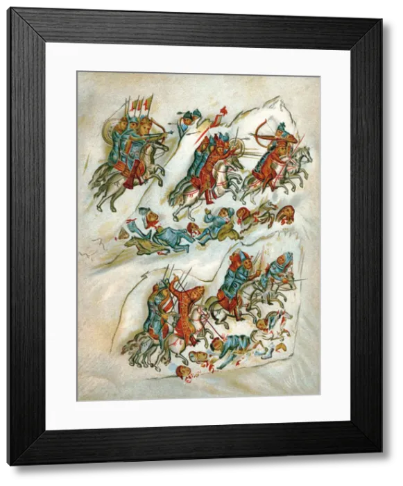 Framed Print : Russians routing Bulgarians in a cavalry skirmish Framed Print : Russians routing Bulgarians in a cavalry skirmish