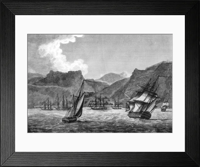 Framed Print : British shipping off St Helena, 1817 Framed Print : British shipping off St Helena, 1817