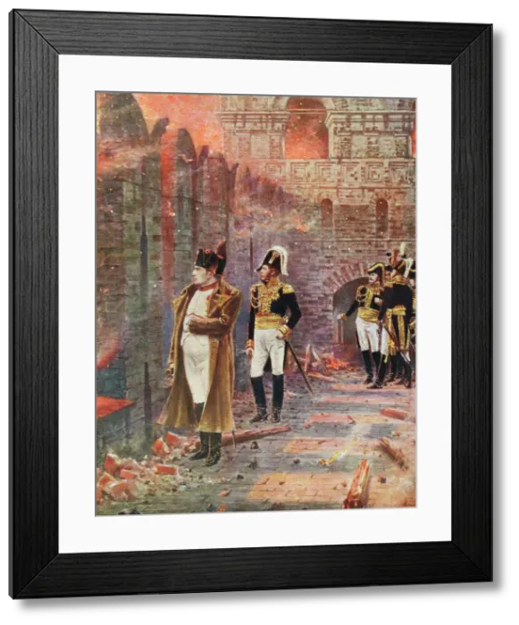 Framed Print : Napoleon and his staff watching the burning of Moscow, 1812 (late 19th century) Framed Print : Napoleon and his staff watching the burning of Moscow, 1812 (late 19th century)