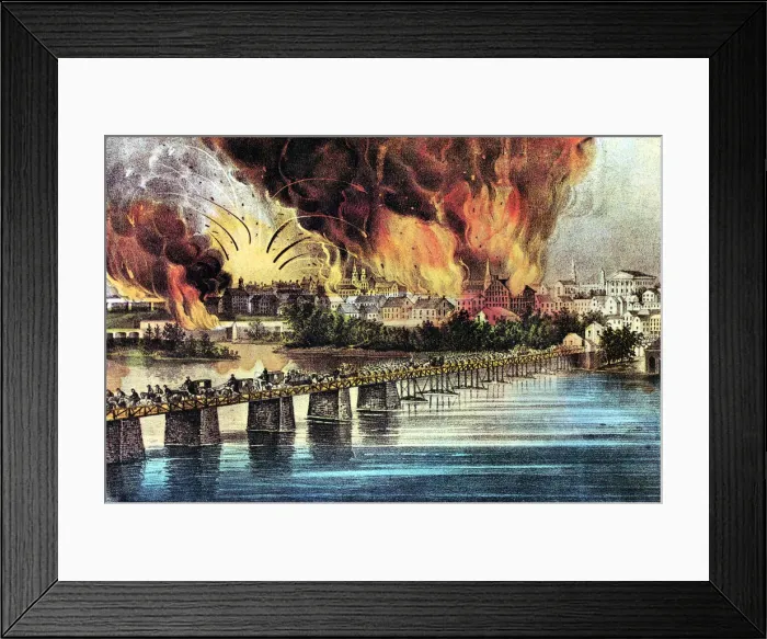 Framed Print : The fall of Richmond, Virginia, American Civil War, 2 April 1865. Artist: Currier and Ives Framed Print : The fall of Richmond, Virginia, American Civil War, 2 April 1865. Artist: Currier and Ives