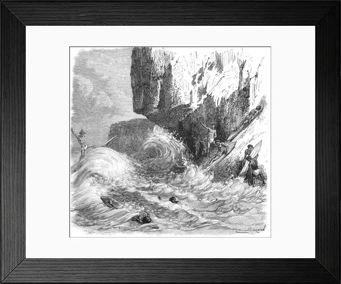 Framed Print : Hawaiian men surfing using wooden boards, c1895 Framed Print : Hawaiian men surfing using wooden boards, c1895