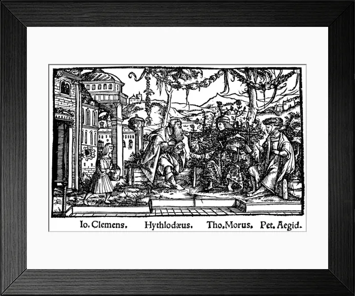 Framed Print : Headpiece from Thomas Mores Utopia, 1518