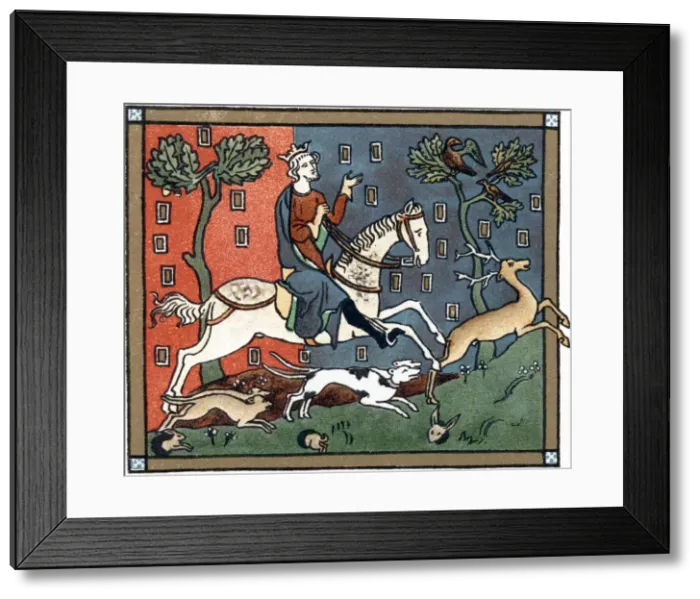 Framed Print : A Plantagenet king of England out hunting Framed Print : A Plantagenet king of England out hunting