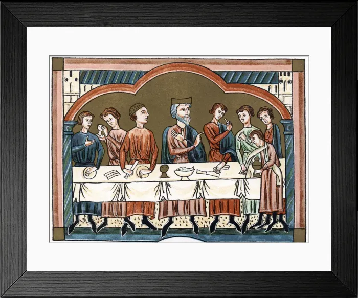 Framed Print : A Plantagenet king of England dining Framed Print : A Plantagenet king of England dining