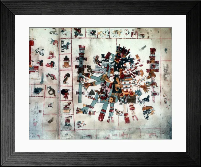 Framed Print : Zoomorphic form from the Codex Borgianus, Mixtec, Pre-Columbian Mexico, c1400 Framed Print : Zoomorphic form from the Codex Borgianus, Mixtec, Pre-Columbian Mexico, c1400