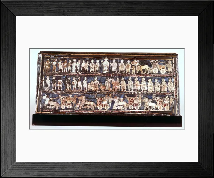 Framed Print : Standard of Ur, the war side, from the Royal Cemetery at Ur, Sumerian, c2500 BC Framed Print : Standard of Ur, the war side, from the Royal Cemetery at Ur, Sumerian, c2500 BC