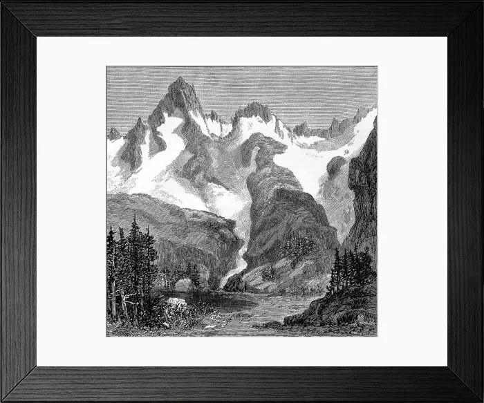 Framed Print : Rush Creek Glacier, on the eastern slopes of the Sierra Nevada, California, USA, 1875 Framed Print : Rush Creek Glacier, on the eastern slopes of the Sierra Nevada, California, USA, 1875