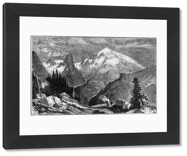 Mount Shasta, northern peak of the Sierra Nevada, California, USA, c1870