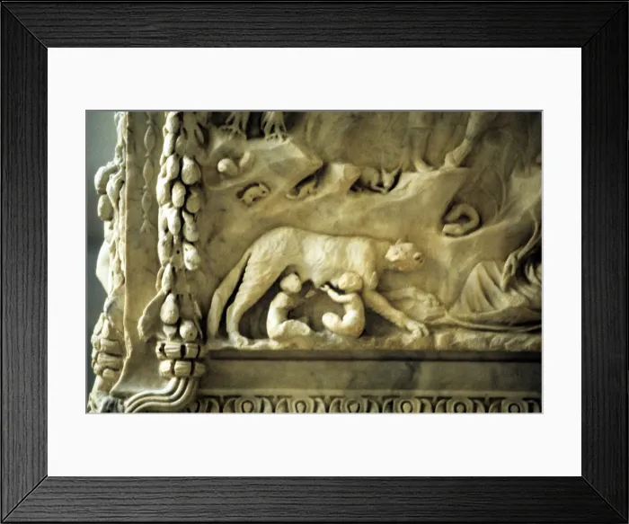 Framed Print : Romulus and Remus suckling from the she-wolf Framed Print : Romulus and Remus suckling from the she-wolf