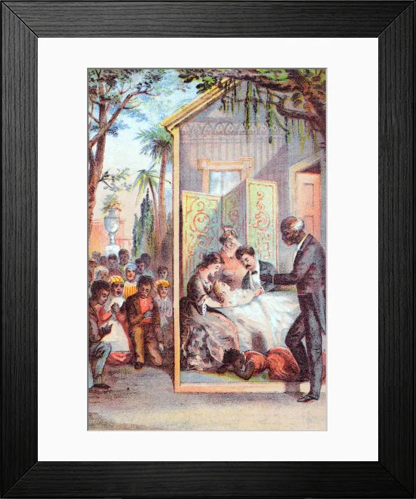 Framed Print : Scene from Harriet Beecher Stowes Uncle Toms Cabin, c1870 Framed Print : Scene from Harriet Beecher Stowes Uncle Toms Cabin, c1870
