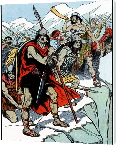 Hannibal crossing the Alps, 218 BC (early 20th century)