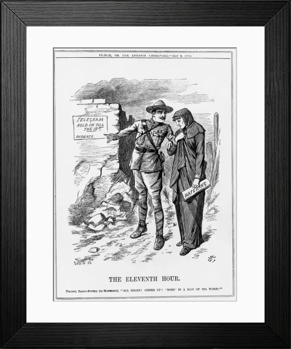 Framed Print : The Eleventh Hour, Siege of Mafeking, South Africa, Boer War, 1900. Artist: John Tenniel Framed Print : The Eleventh Hour, Siege of Mafeking, South Africa, Boer War, 1900. Artist: John Tenniel