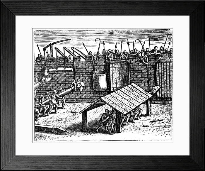Framed Print : Roman siege warfare, 1605 Framed Print : Roman siege warfare, 1605