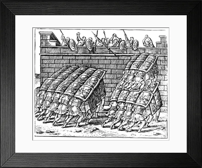 Framed Print : Roman soldiers attacking a fortress, 1605 Framed Print : Roman soldiers attacking a fortress, 1605
