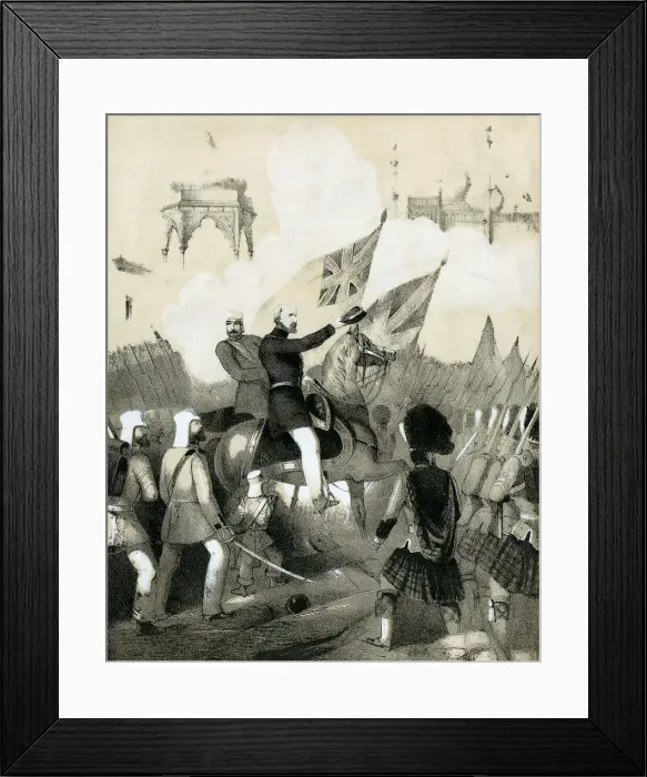 Framed Print : Cover of sheet music of The Battle March of Delhi, c1860 Framed Print : Cover of sheet music of The Battle March of Delhi, c1860