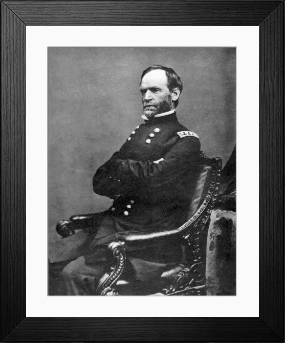 Framed Print : William Tecumseh Sherman, American soldier, 1869. Artist: Matthew Brady Framed Print : William Tecumseh Sherman, American soldier, 1869. Artist: Matthew Brady