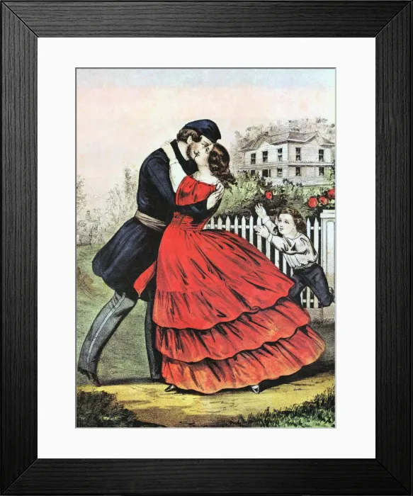 Framed Print : Home from the War, 1865. Artist: Currier and Ives Framed Print : Home from the War, 1865. Artist: Currier and Ives