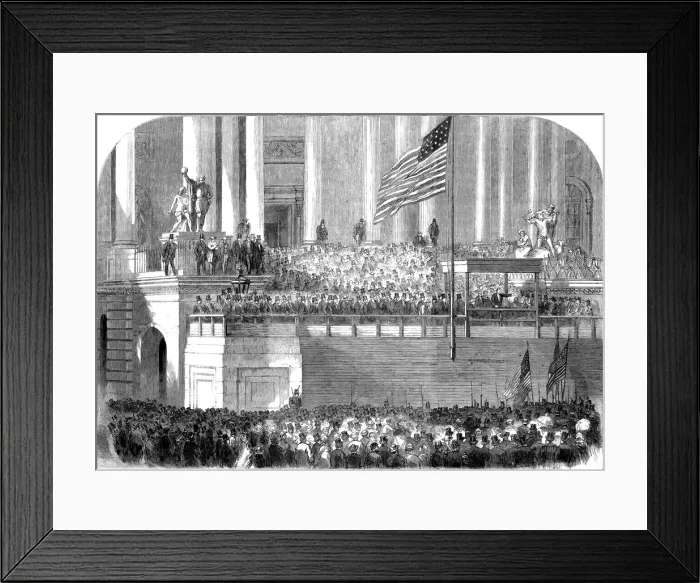 Framed Print : Inauguration of President Lincoln, Washington DC, 4 March 1861 Framed Print : Inauguration of President Lincoln, Washington DC, 4 March 1861