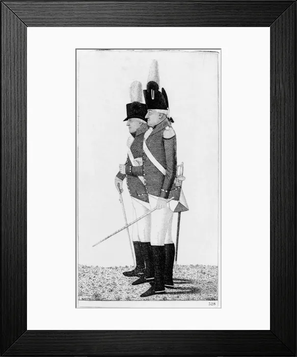 Framed Print : Clive of India and Major Skey, 1798. Artist: John Kay Framed Print : Clive of India and Major Skey, 1798. Artist: John Kay