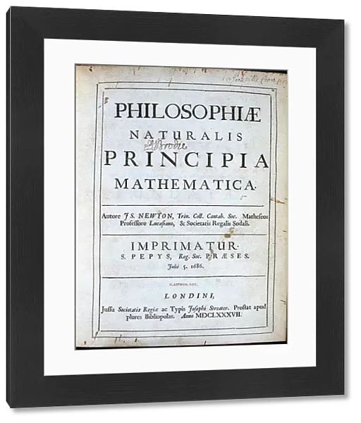 Title page of Newtons Philosophiae Naturalis Principia Mathematica, 1687