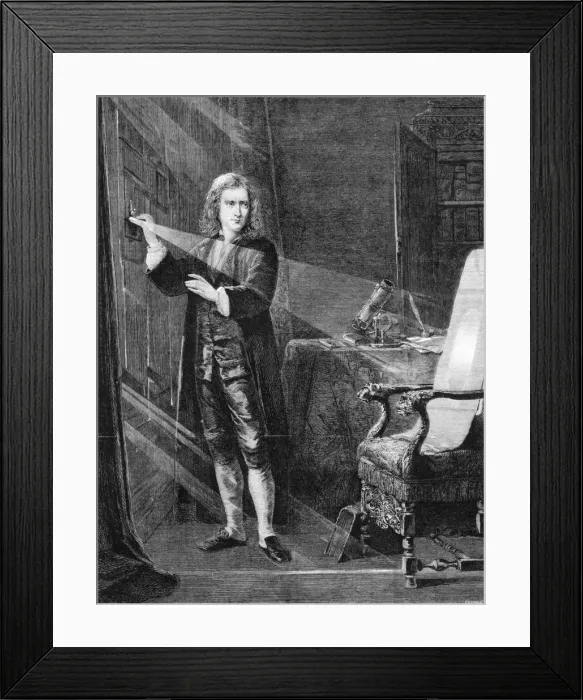 Framed Print : Newton Investigating Light, c1879 Framed Print : Newton Investigating Light, c1879