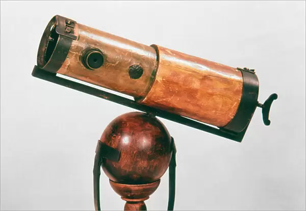 Isaac Newtons reflecting telescope, 1668. Artist: Isaac Newton