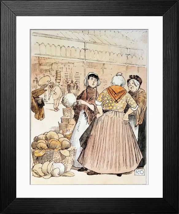 Framed Print : Scene at Covent Garden fruit and vegetable market, London, early 20th century Framed Print : Scene at Covent Garden fruit and vegetable market, London, early 20th century