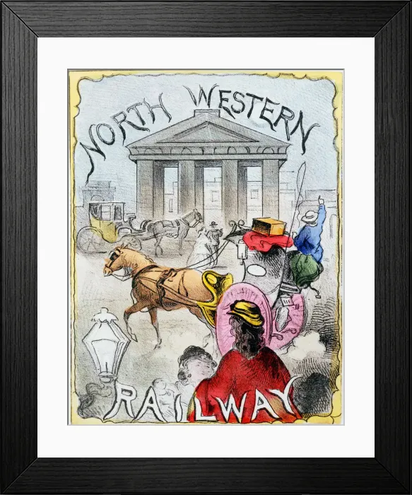 Framed Print : London terminus of the London and North Western Railway, Euston, London, c1860 Framed Print : London terminus of the London and North Western Railway, Euston, London, c1860
