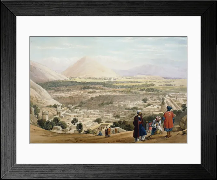 Framed Print : Kabul from the Citadel, showing the old walled city, First Anglo-Afghan War 1838-1842. Artist: James Atkinson Framed Print : Kabul from the Citadel, showing the old walled city, First Anglo-Afghan War 1838-1842. Artist: James Atkinson