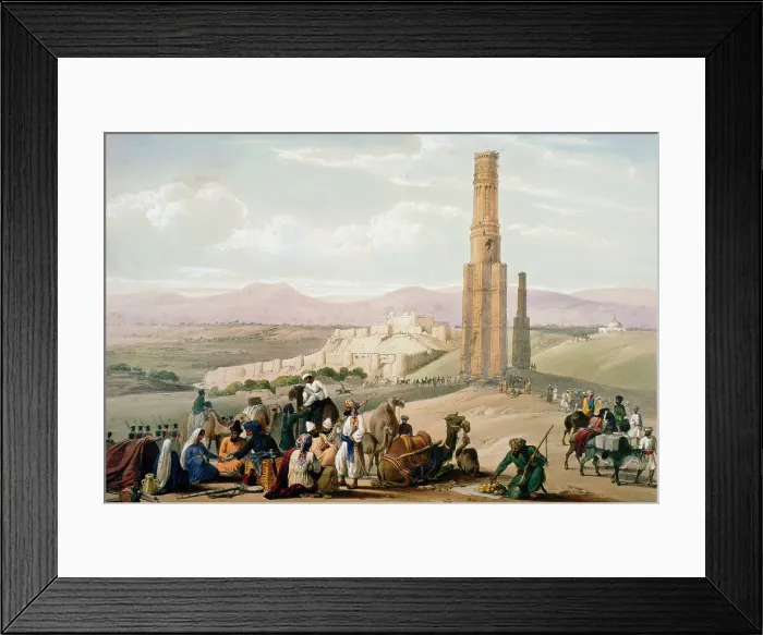 Framed Print : Fortress and citadel of Ghanzi, First Anglo-Afghan War, 1838-1842 (c1850) Artist: James Atkinson Framed Print : Fortress and citadel of Ghanzi, First Anglo-Afghan War, 1838-1842 (c1850) Artist: James Atkinson