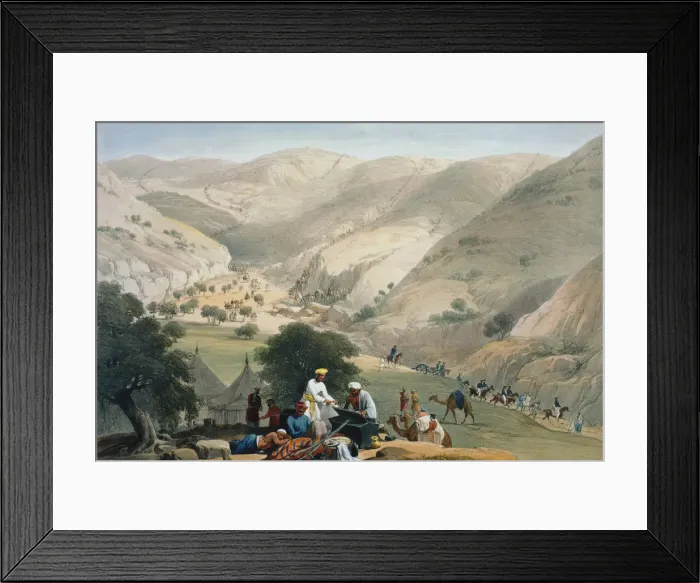 Framed Print : Encampment of the 1st Bengal European Regiment, First Anglo-Afghan War 1838-1842. Artist: James Atkinson Framed Print : Encampment of the 1st Bengal European Regiment, First Anglo-Afghan War 1838-1842. Artist: James Atkinson