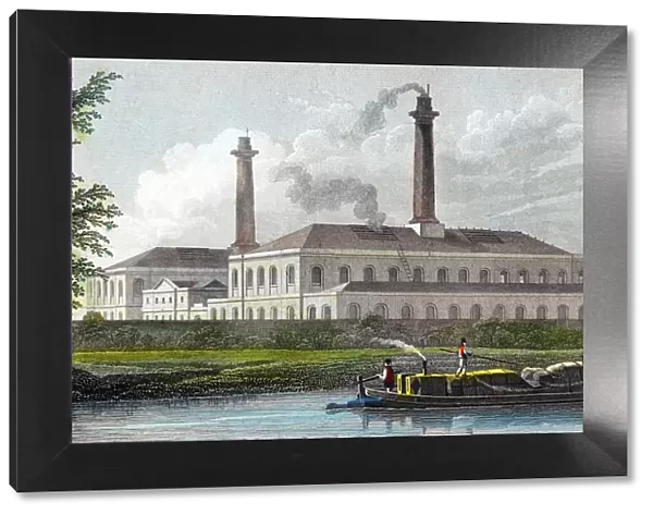 Gasworks on Regents Canal, London, 1828