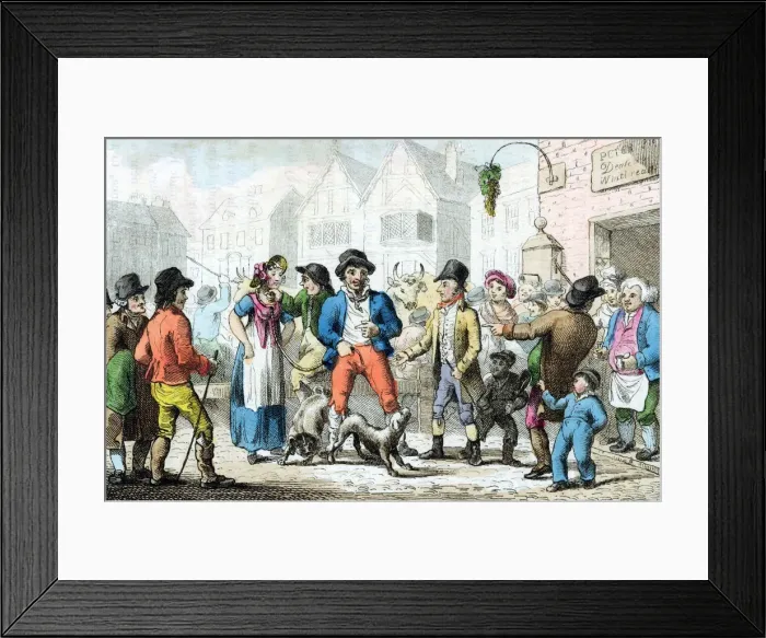 Framed Print : Selling a wife to the highest bidder, 1816 Framed Print : Selling a wife to the highest bidder, 1816