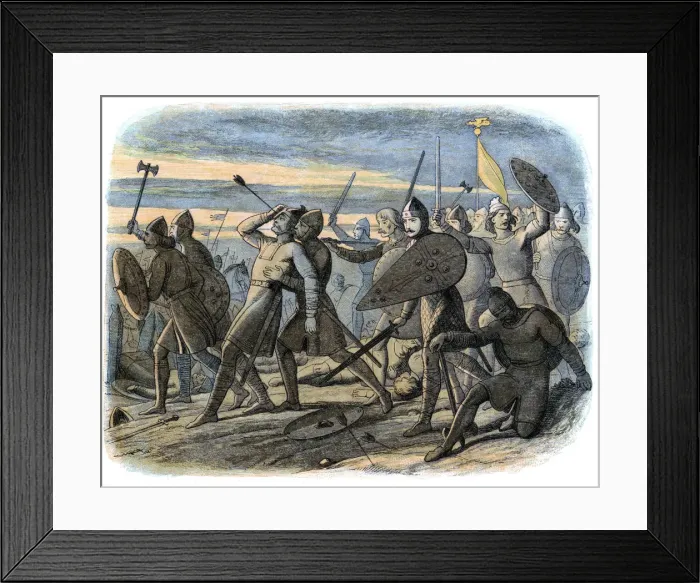 Framed Print : Death of King Harold, Battle of Hastings, 1066 (1864). Artist: James William Edmund Doyle Framed Print : Death of King Harold, Battle of Hastings, 1066 (1864). Artist: James William Edmund Doyle