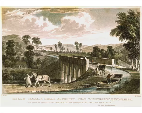 Rolle Canal and Aqueduct, near Torrington, Devon, 1829. Artist: T Dixon