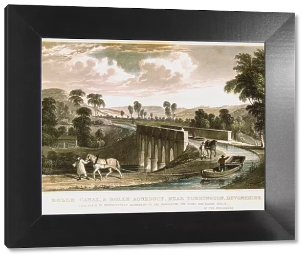 Rolle Canal and Aqueduct, near Torrington, Devon, 1829. Artist: T Dixon